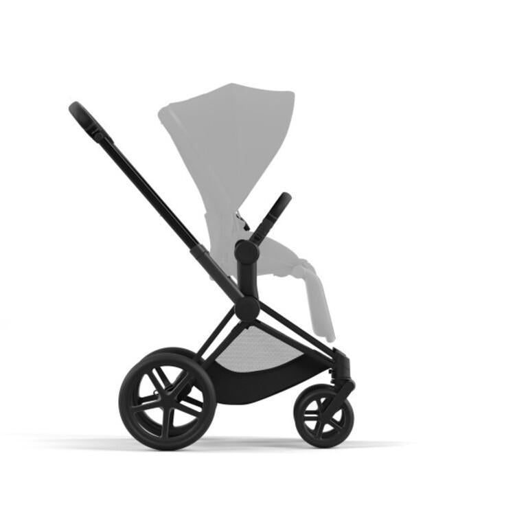Cybex E-Priam 2 Stroller Frame - Matte Black/Black - Complete Travel System Setup