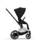 Cybex E-Priam 2 Stroller - Chrome/Brown Frame and Deep Black Seat Pack