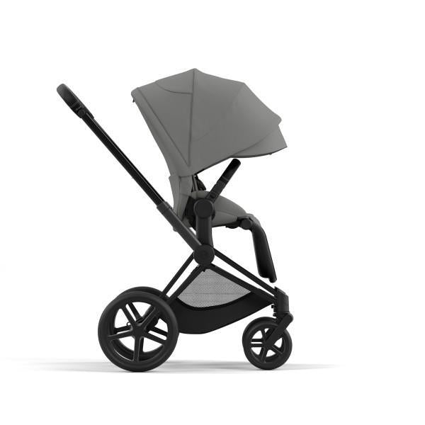 Cybex Priam 4 Stroller - Matte Black/Black Frame and Soho Grey Seat Pack