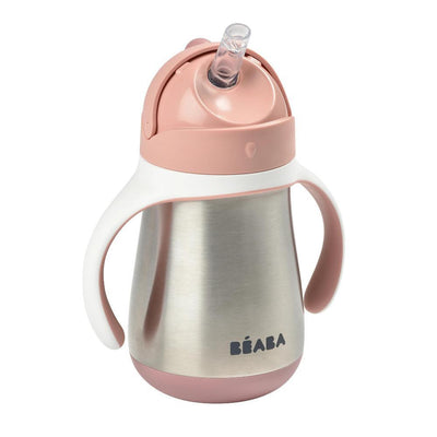 Beaba Stainless Steel Straw Sippy Cup - Rose