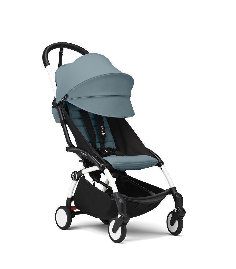 Stokke YOYO³ Stroller - Aqua On White - Luna Baby Store Miami