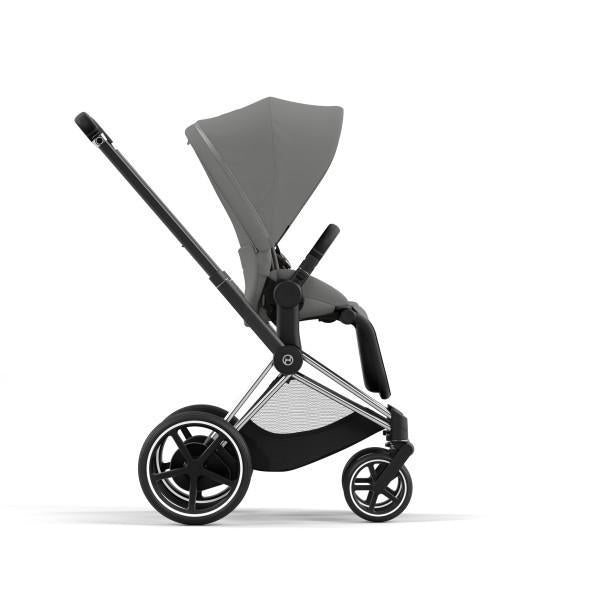 Cybex E-Priam 2 Stroller - Chrome/Black Frame and Soho Grey Seat Pack