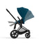 Cybex Priam 4 Stroller - Matte Black/Black Frame and Mountain Blue Seat Pack