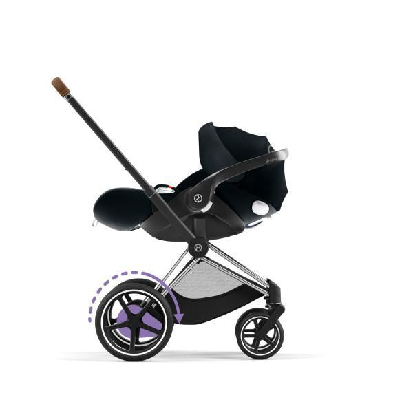 Cybex E-Priam 2 Stroller - Chrome/Black Frame and Soho Grey Seat Pack