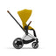 Cybex E-Priam 2 Stroller - Chrome/Brown Frame and Mustard Yellow Seat Pack