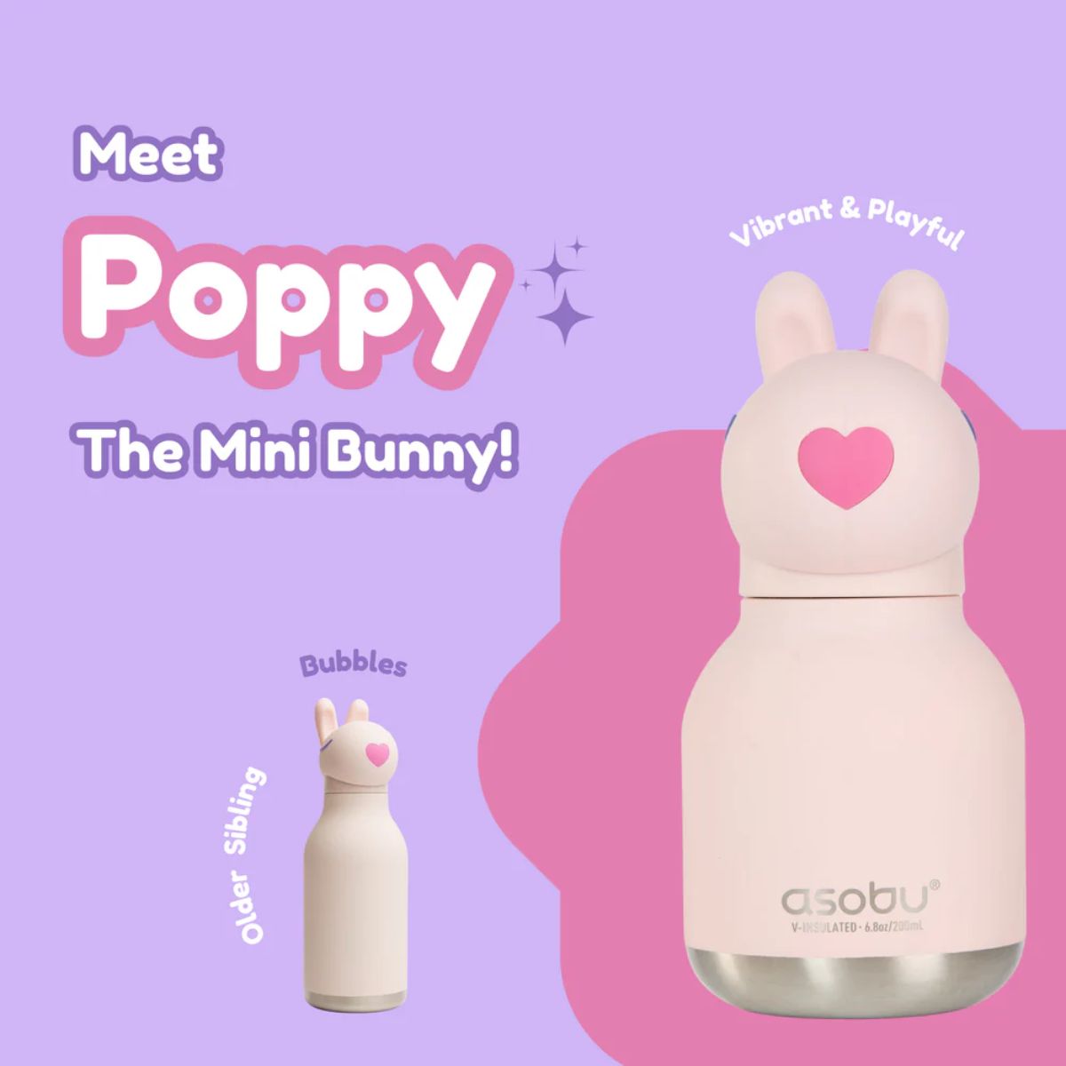 Mini Garrafa Térmica Infantil Asobu Bestie Coelho 200ML