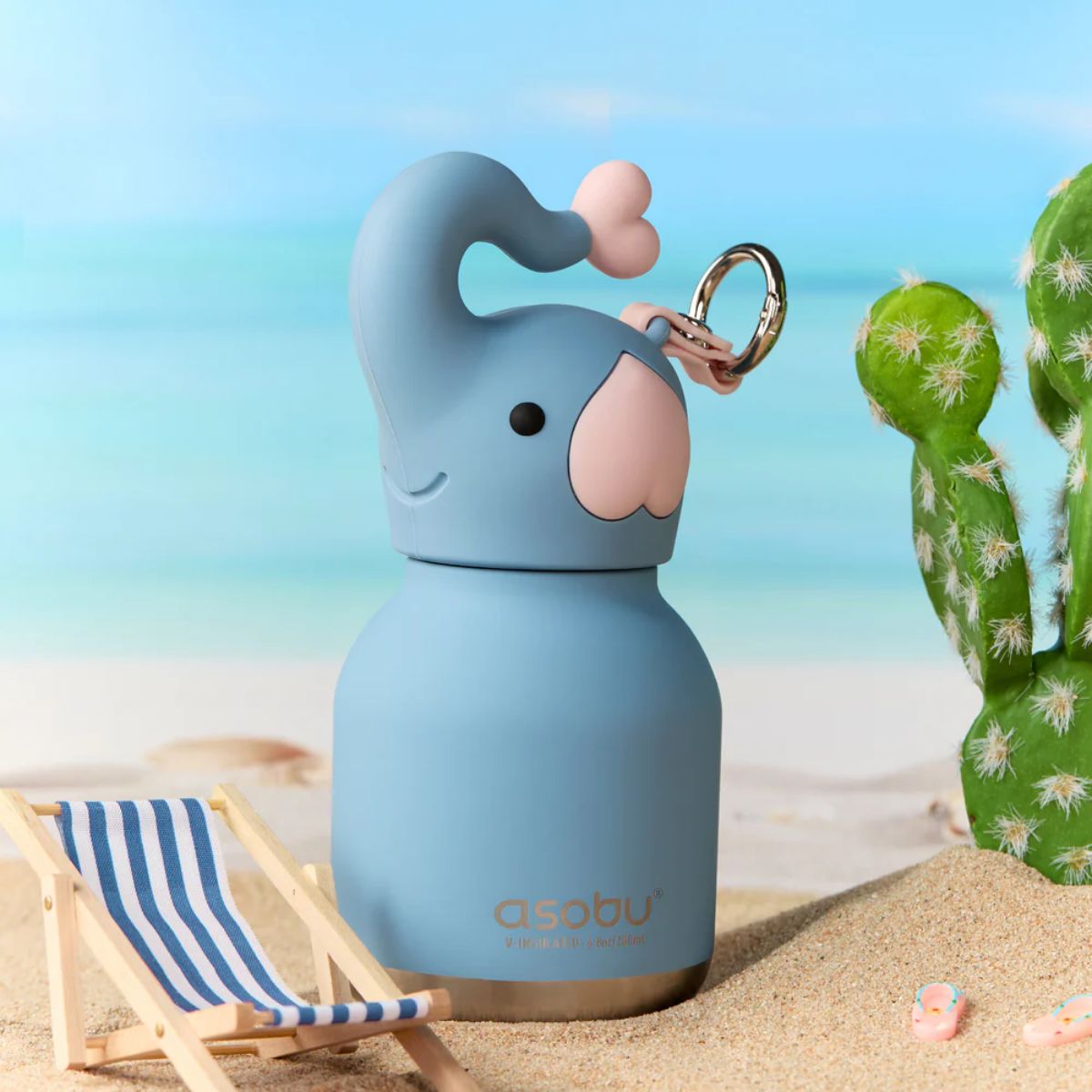 Mini Garrafa Térmica Infantil Asobu Bestie Elefante 200ML