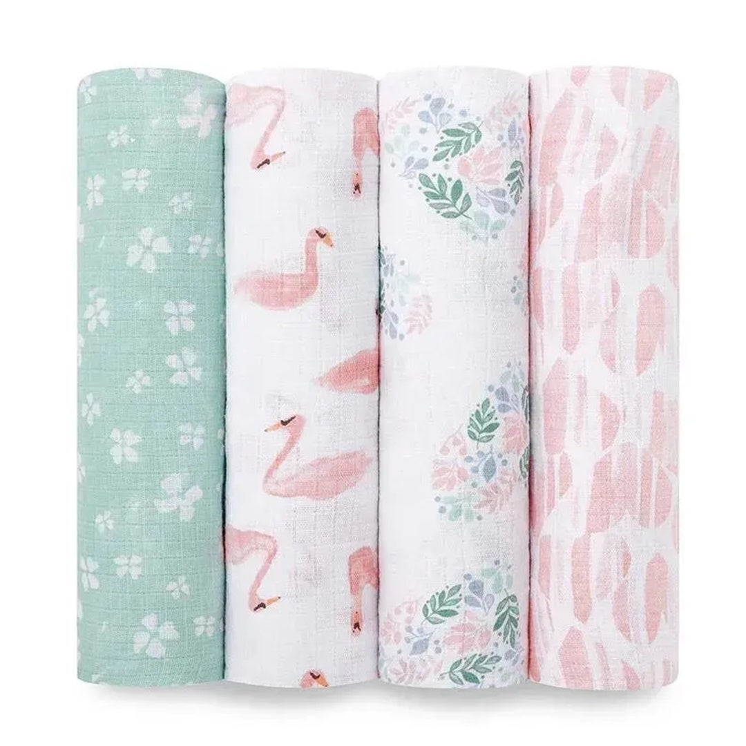 Aden + Anais - 4 Pk Swaddles Muslin, Rosa Briar