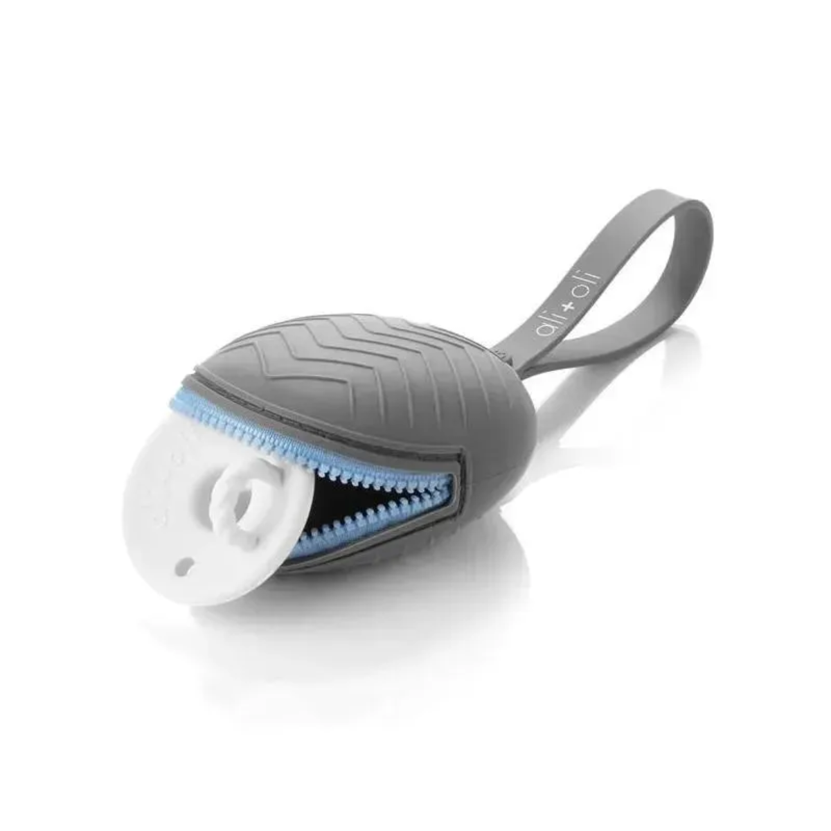 Ali + Oli Porta-Chupeta de Silicone - Cinza