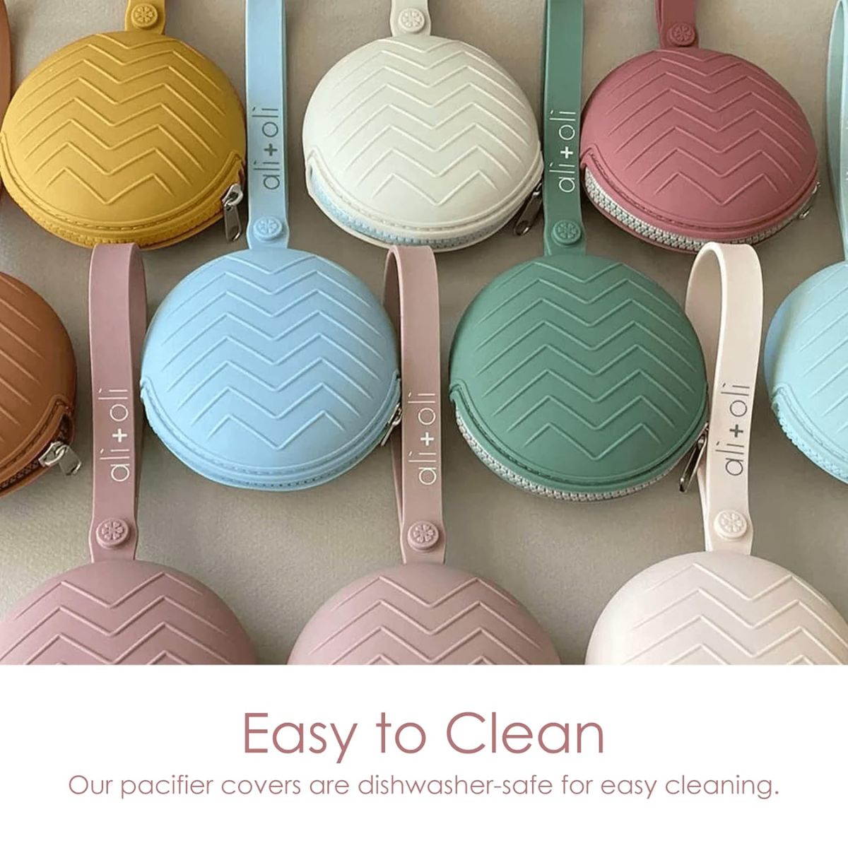 Ali + Oli Porta-Chupeta de Silicone - Cinza