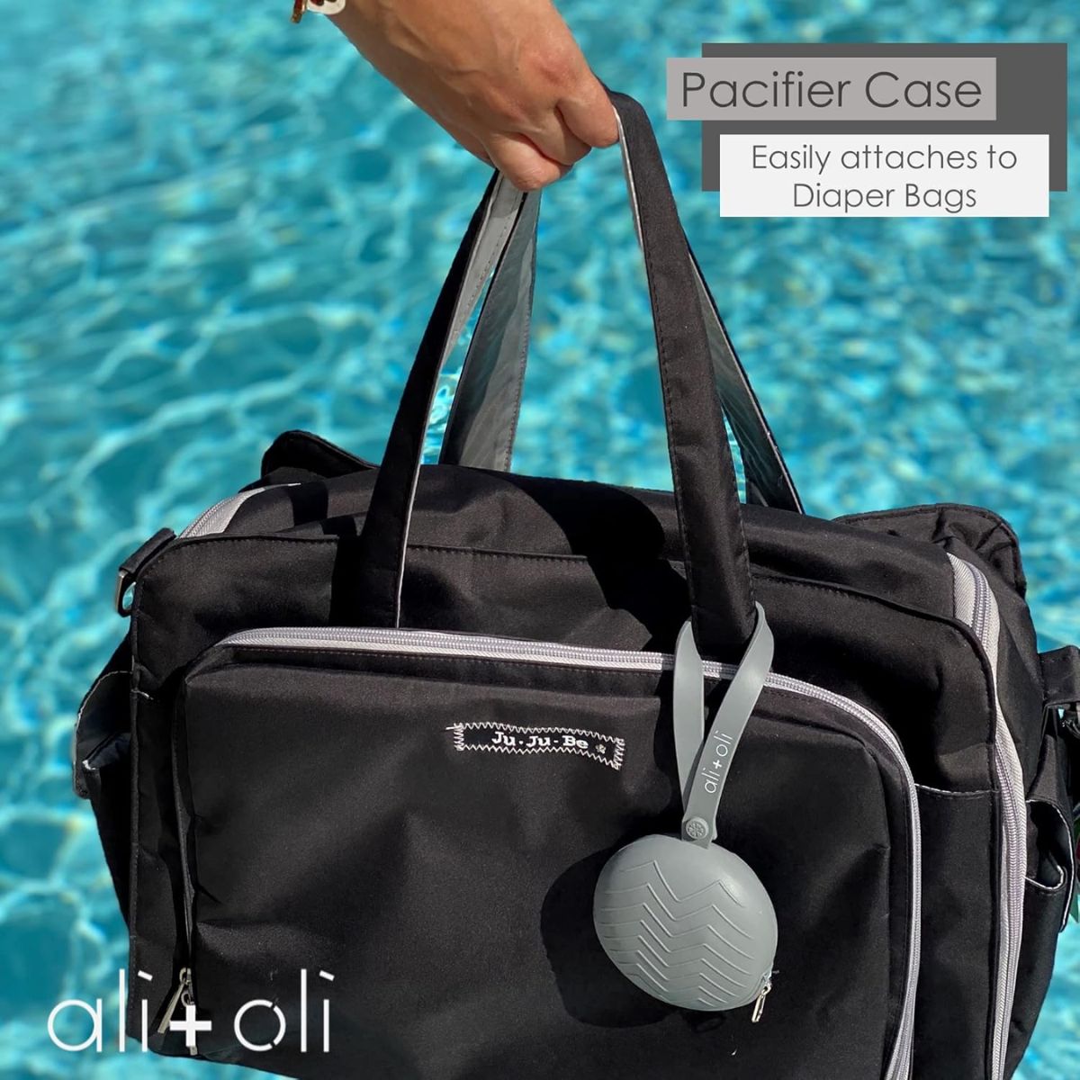 Ali + Oli Porta-Chupeta de Silicone - Cinza