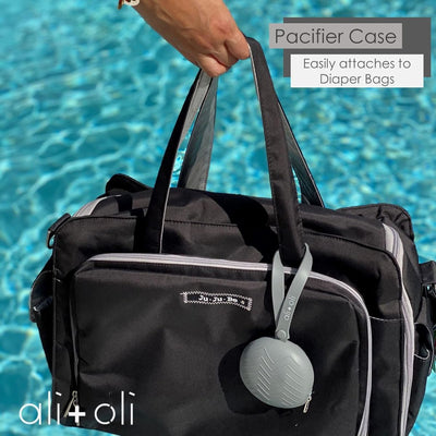 Ali + Oli Porta-Chupeta de Silicone - Cinza