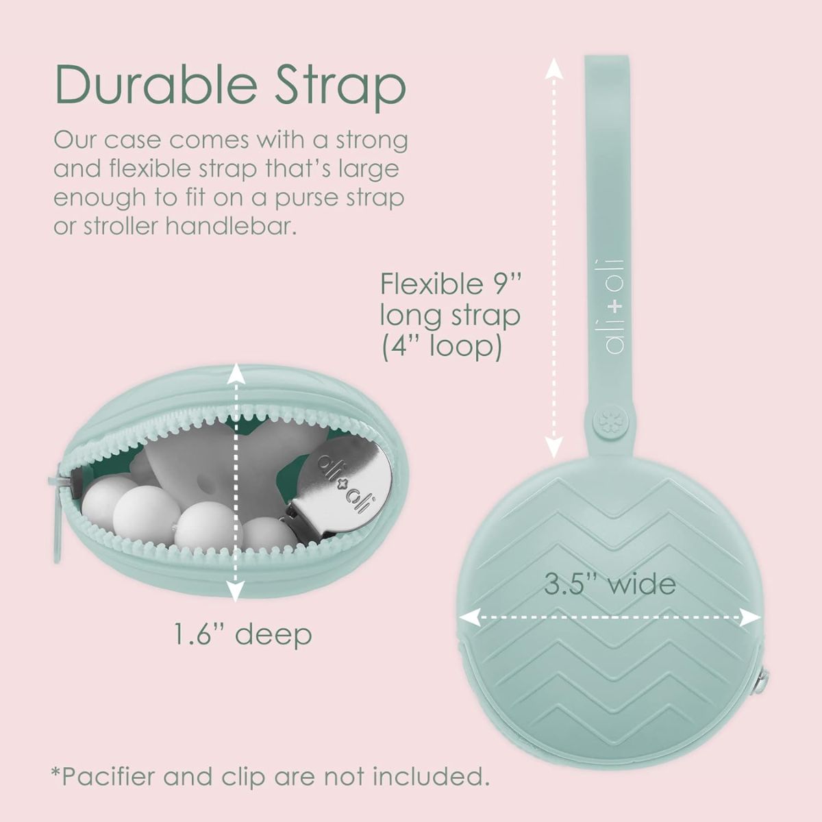 Ali + Oli Porta-Chupeta de Silicone - Natural