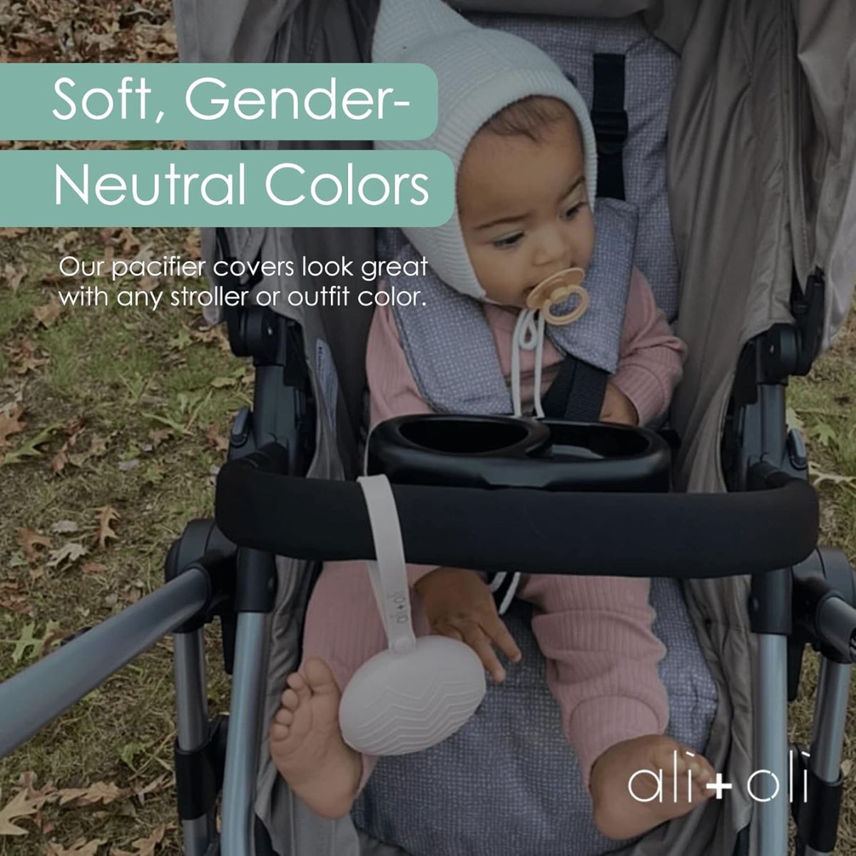 Ali + Oli Porta-Chupeta de Silicone - Rosa