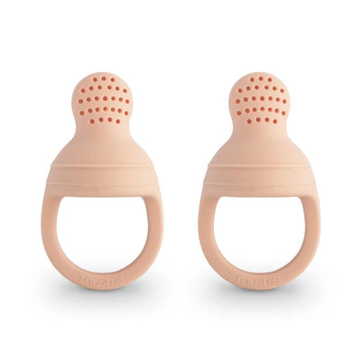 Alimentador Infantil de Silicone Mushie 2 Peças Blush - Mushie Babytunes