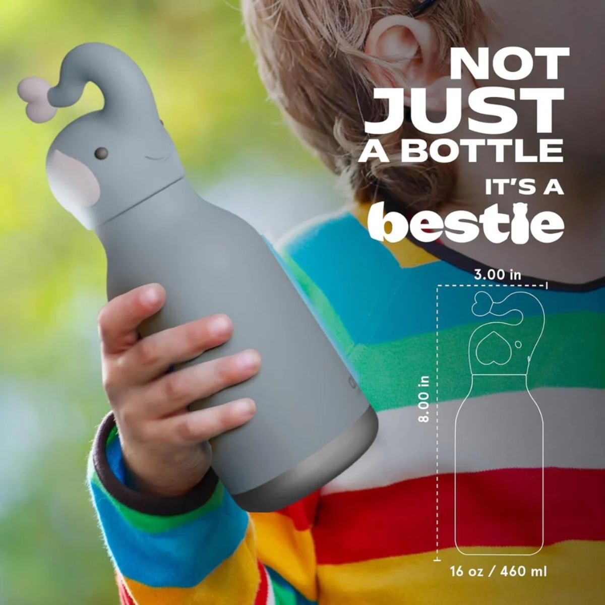Garrafa Térmica Infantil Asobu Bestie Elefante 460ML on Luna Baby Store Miami
