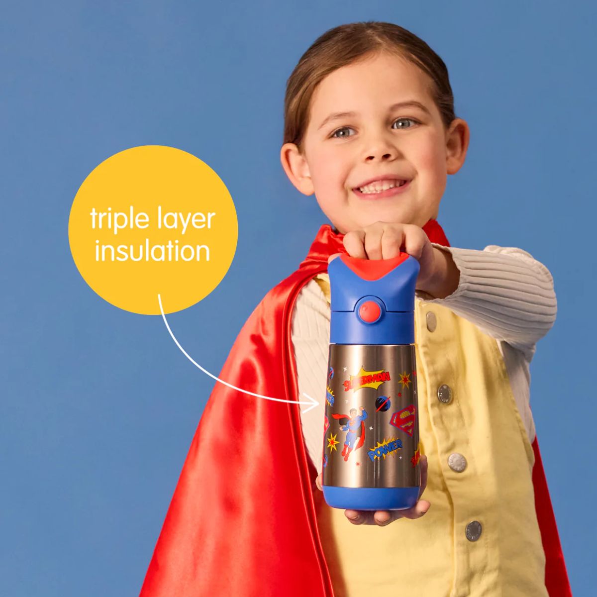Garrafa Térmica Infantil B.Box 350ML Superman on Luna Baby Store Miami