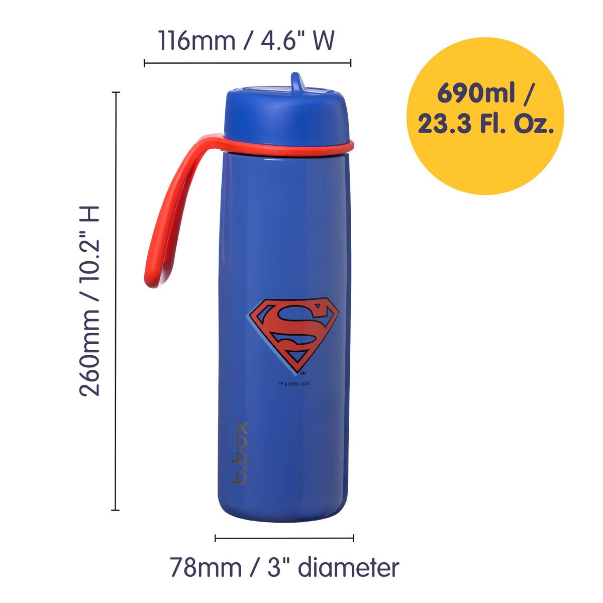 Garrafa de Aguá Térmica B.Box 690ML Superman

