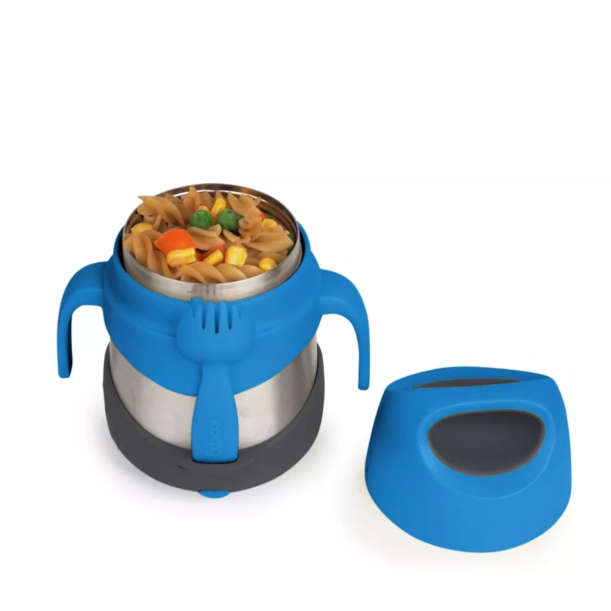 B.box Insulated Food Jar with Spork 11 oz - Blue Slate
