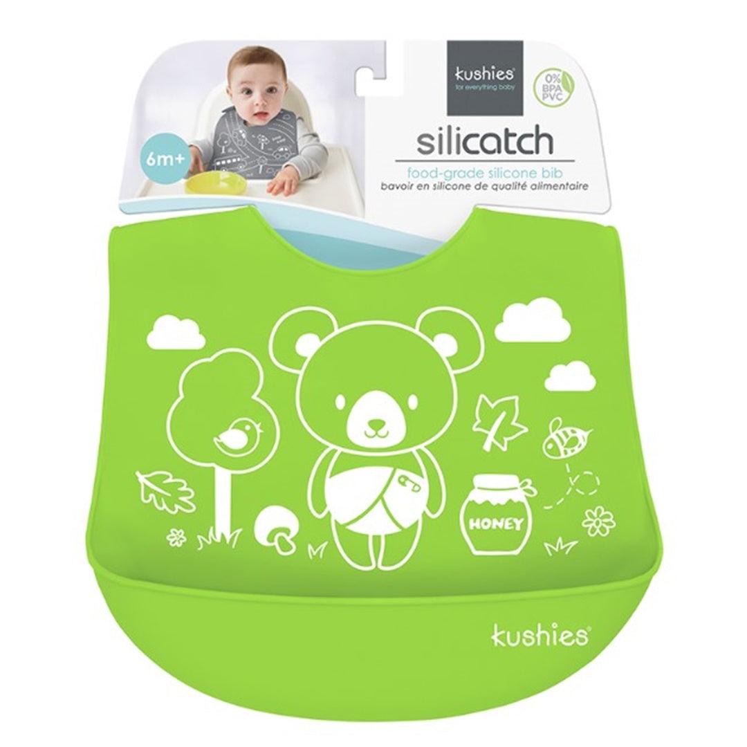 Babador De Silicone Kushies Bear Green - Kushies Babytunes