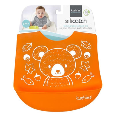 Babador De Silicone Kushies Bear Orange - Kushies Babytunes