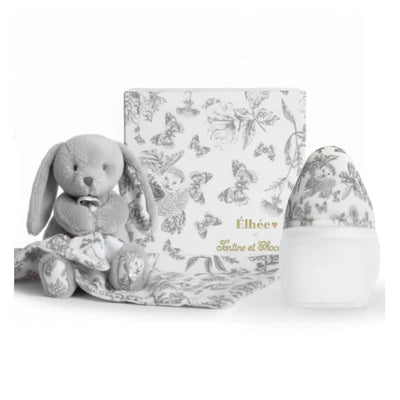 Conjunto Mamadeira e Naninha Élhée Tartine et Chocolat Toile de Jouy Coelhinho Augustin Grey