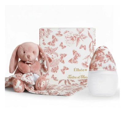 Conjunto Mamadeira e Naninha Élhée Tartine et Chocolat Toile de Jouy Coelhinho Augustin Terracotta

