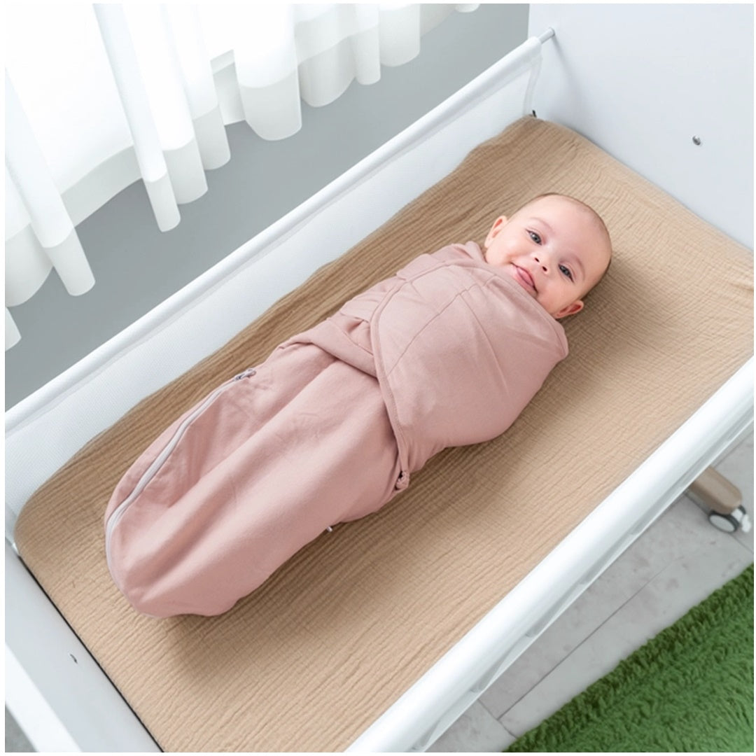 Baby Easy Swaddle Blankets w/ Zipper - 3 Pack By Comfy Cubs (Light Blush/Blush/Mauve) on Luna Baby Store Miami