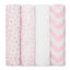 Comfy Cubs Baby Muslin Swaddle Blankets 4 Pack Pink on Luna Baby Store Miami