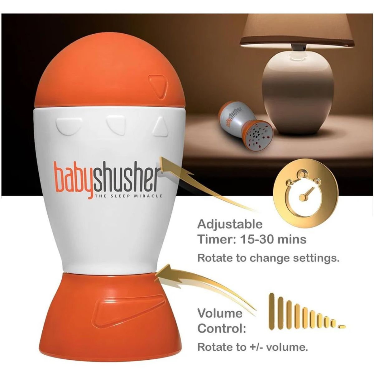 Kit Infantil Ruído Branco, Chupeta e Cobertor Baby Shusher on Luna Baby Store Miami