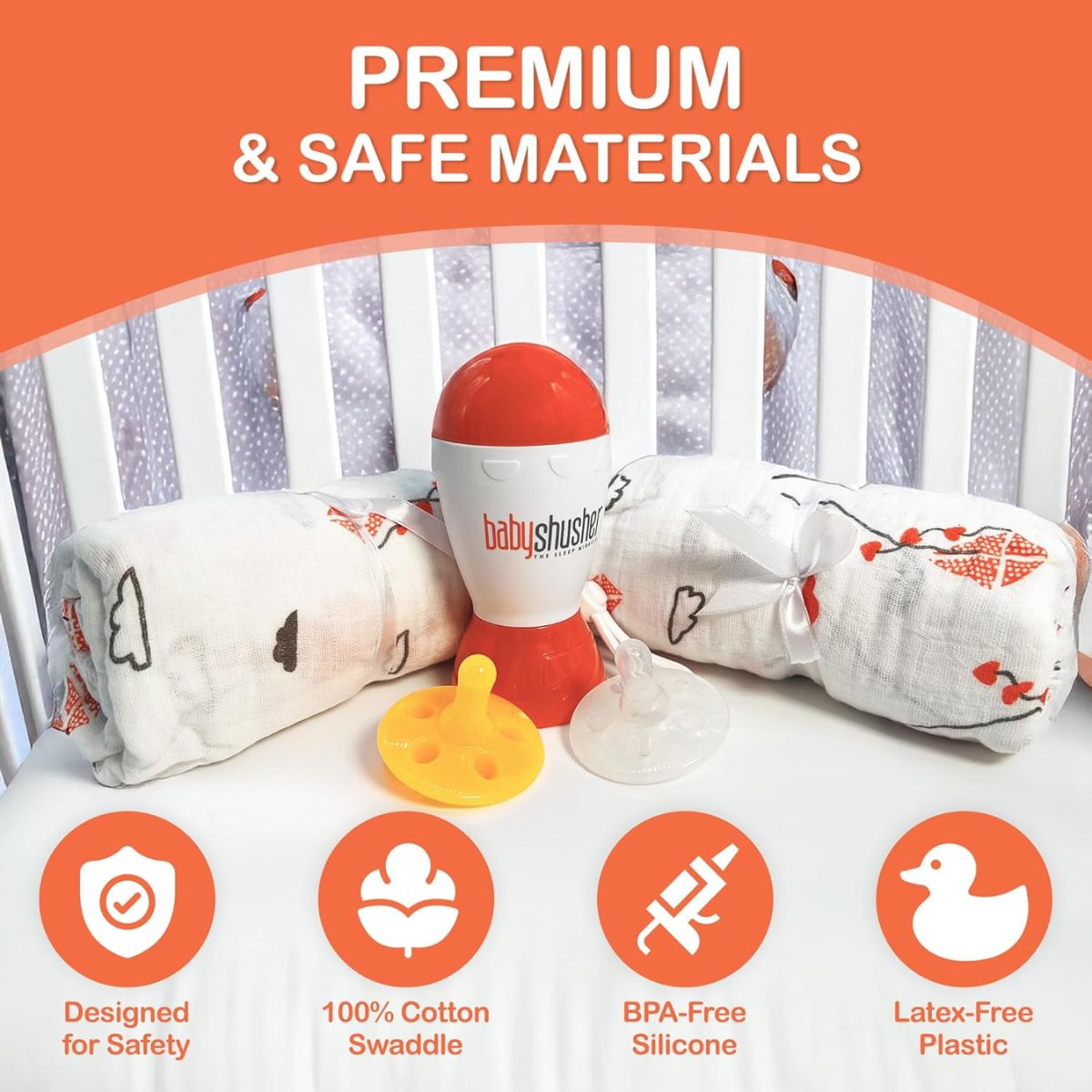 Kit Infantil Ruído Branco, Chupeta e Cobertor Baby Shusher