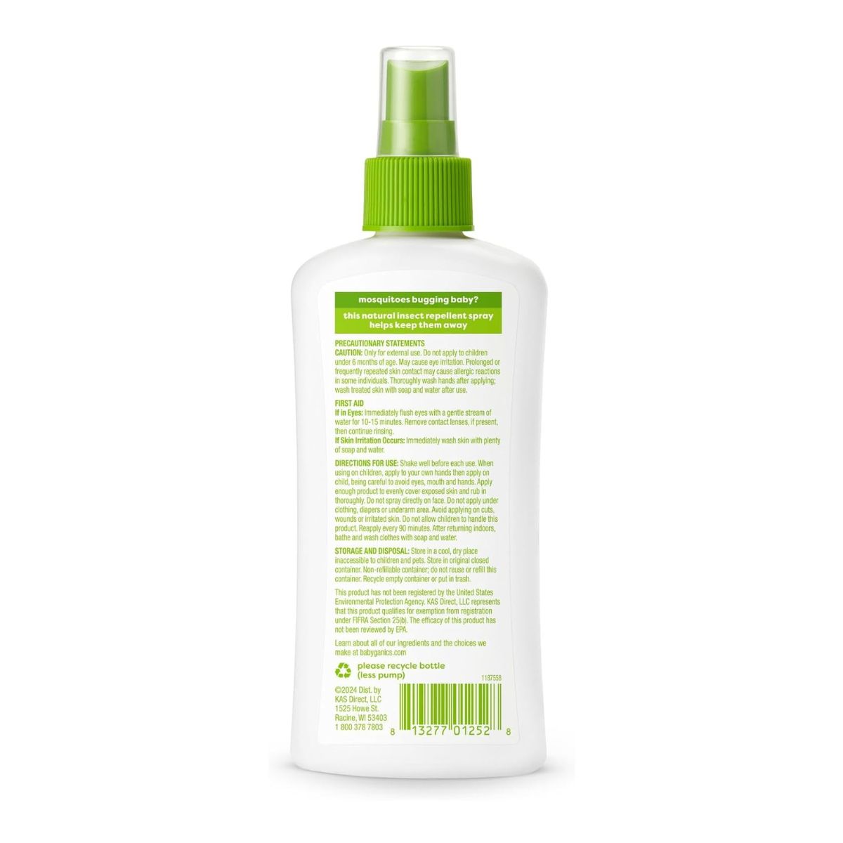 Repelente Natural Babyganics Spray 177ml on Luna Baby Store Miami