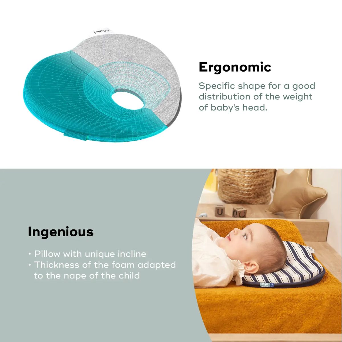 Babymoov Lovenest Original Anatomical Head Cushion - Pinkie