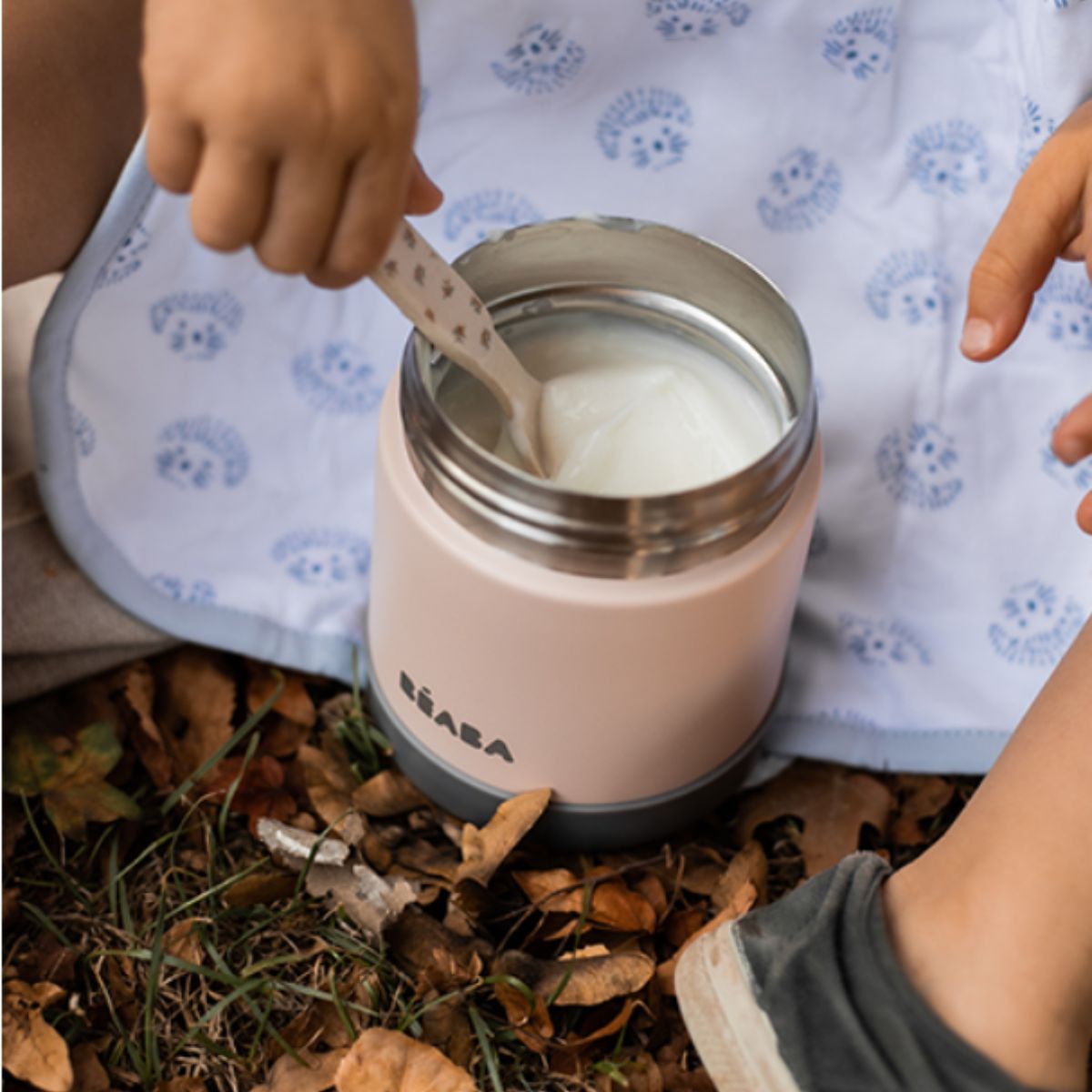 Beaba - Jarra de Aço Inoxidável 16 Oz, Nuvem