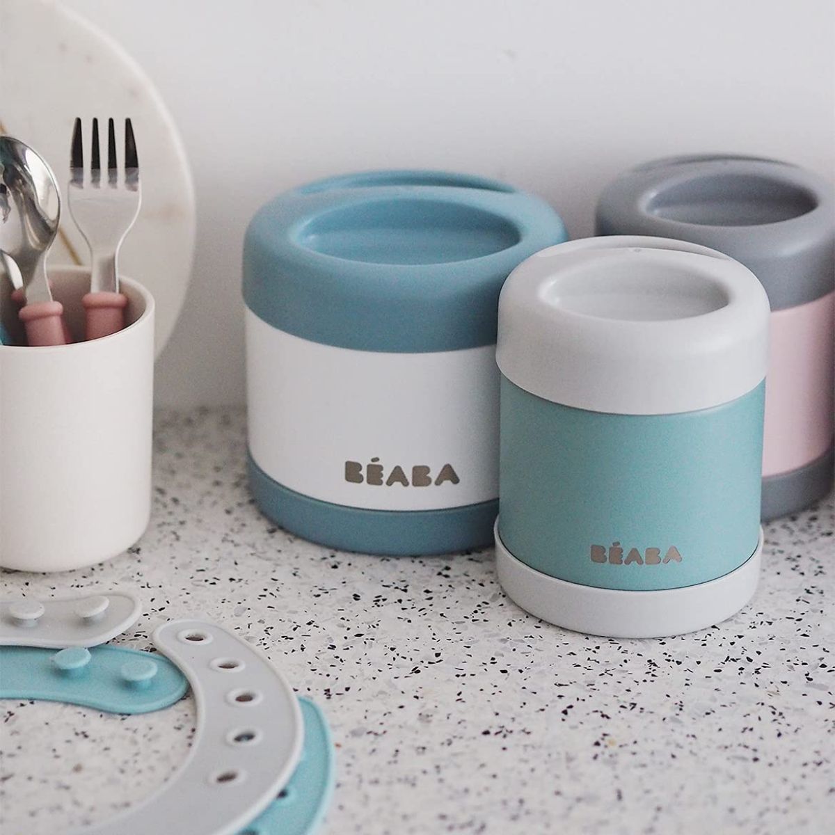 Beaba - Jarra de Aço Inoxidável 16 Oz, Nuvem on Luna Baby Store Miami