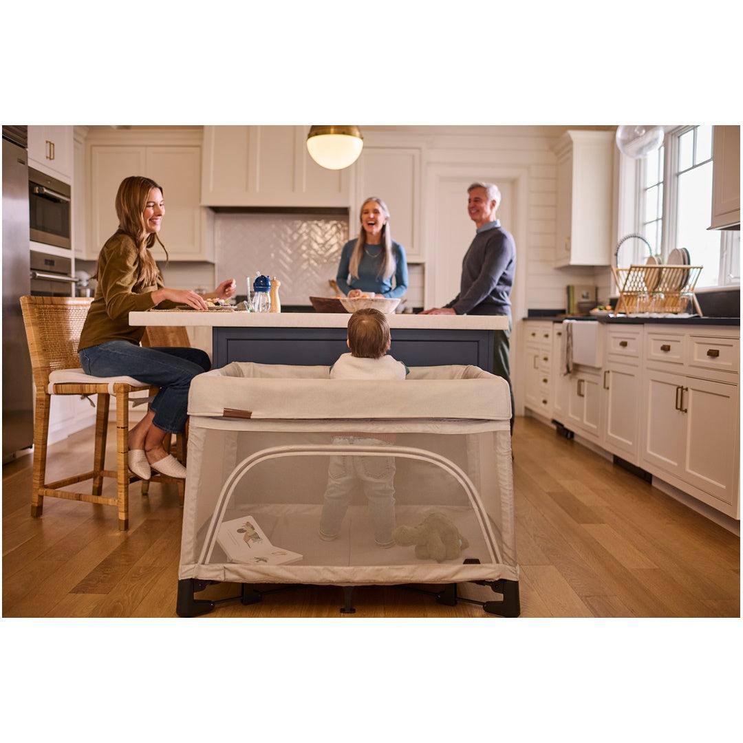UPPAbaby REMI Playard - Charlie (Sand Melange) - Bassinet for Newborns