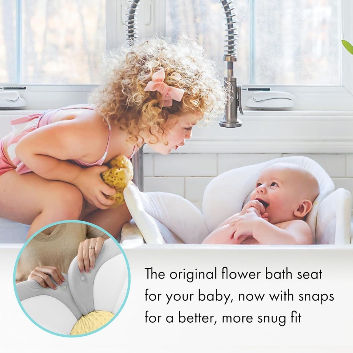 Almofada Para Banho Blooming Bath Gray/Light Yellow