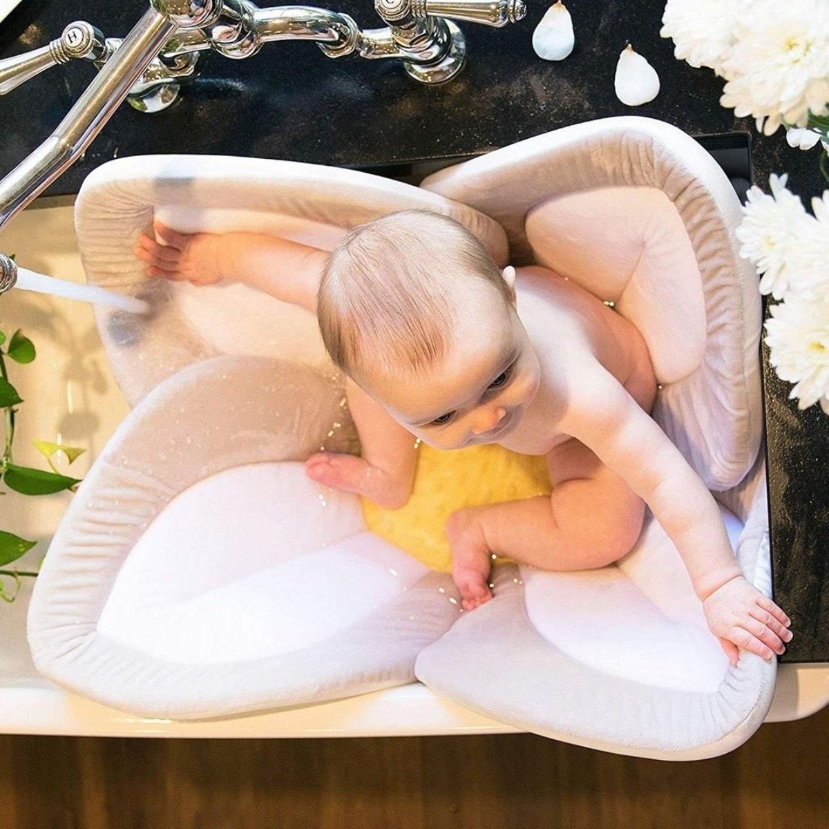 Almofada Para Banho Blooming Bath Gray/Light Yellow