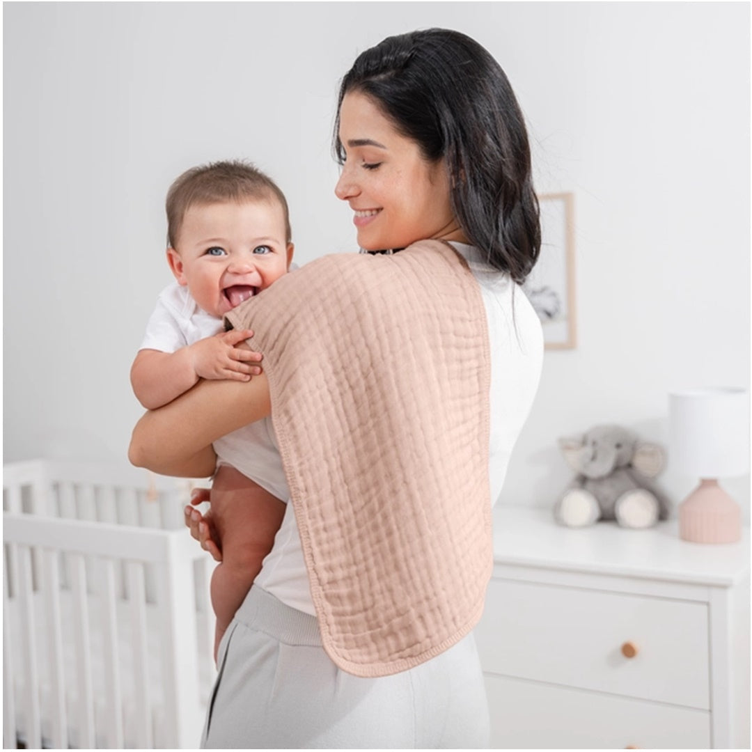 Pacote com 6 paninhos de musselina Comfy Cubs Burp - Blush