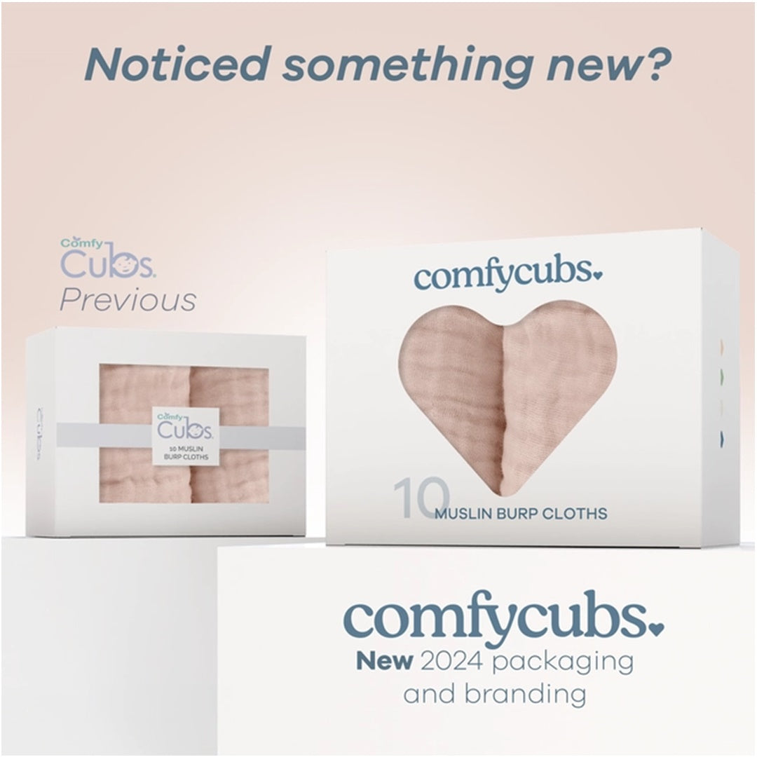 Pacote com 6 paninhos de musselina Comfy Cubs Burp - Blush