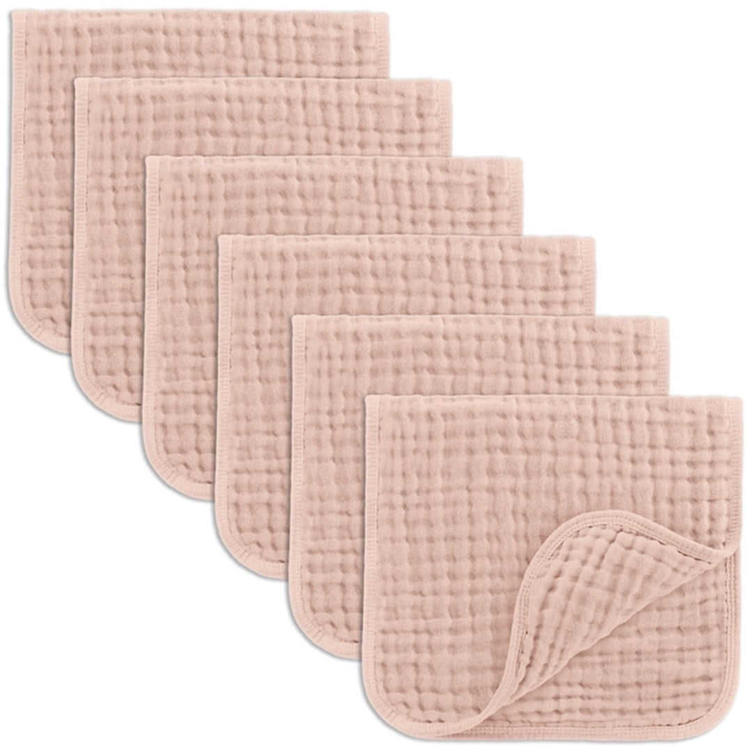 Pacote com 6 paninhos de musselina Comfy Cubs Burp - Blush on Luna Baby Store Miami