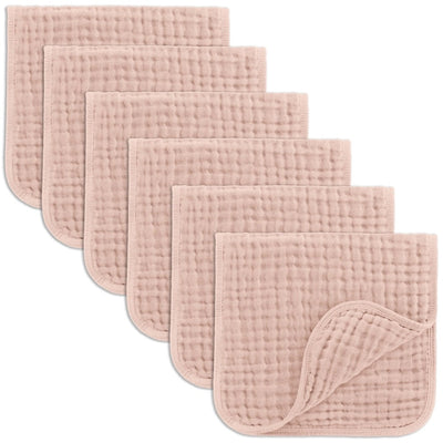 Pacote com 6 paninhos de musselina Comfy Cubs Burp - Blush