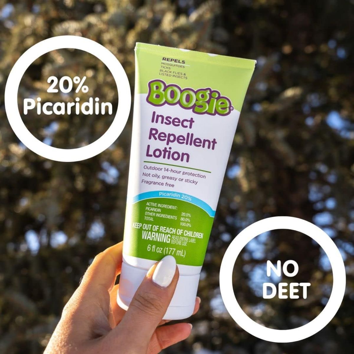 Boogie Insect Repellent Lotion with 20% Picaridin(Unscented) - 6.0 oz