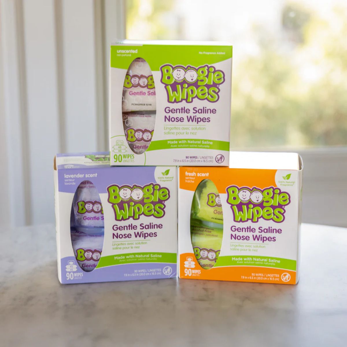 Lenços Umedecidos com Soro Fisiológico para Nariz do Bebê Boogie Wipes Eucalipto 30 Unidades