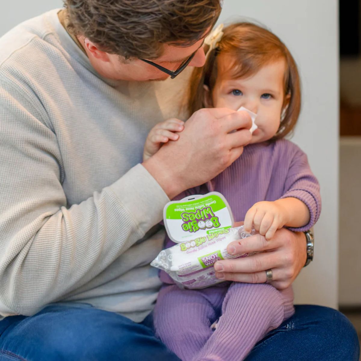 Lenços Umedecidos com Soro Fisiologico para Nariz do Bebê Boogie Wipes Sem Perfume 30 Unidades

