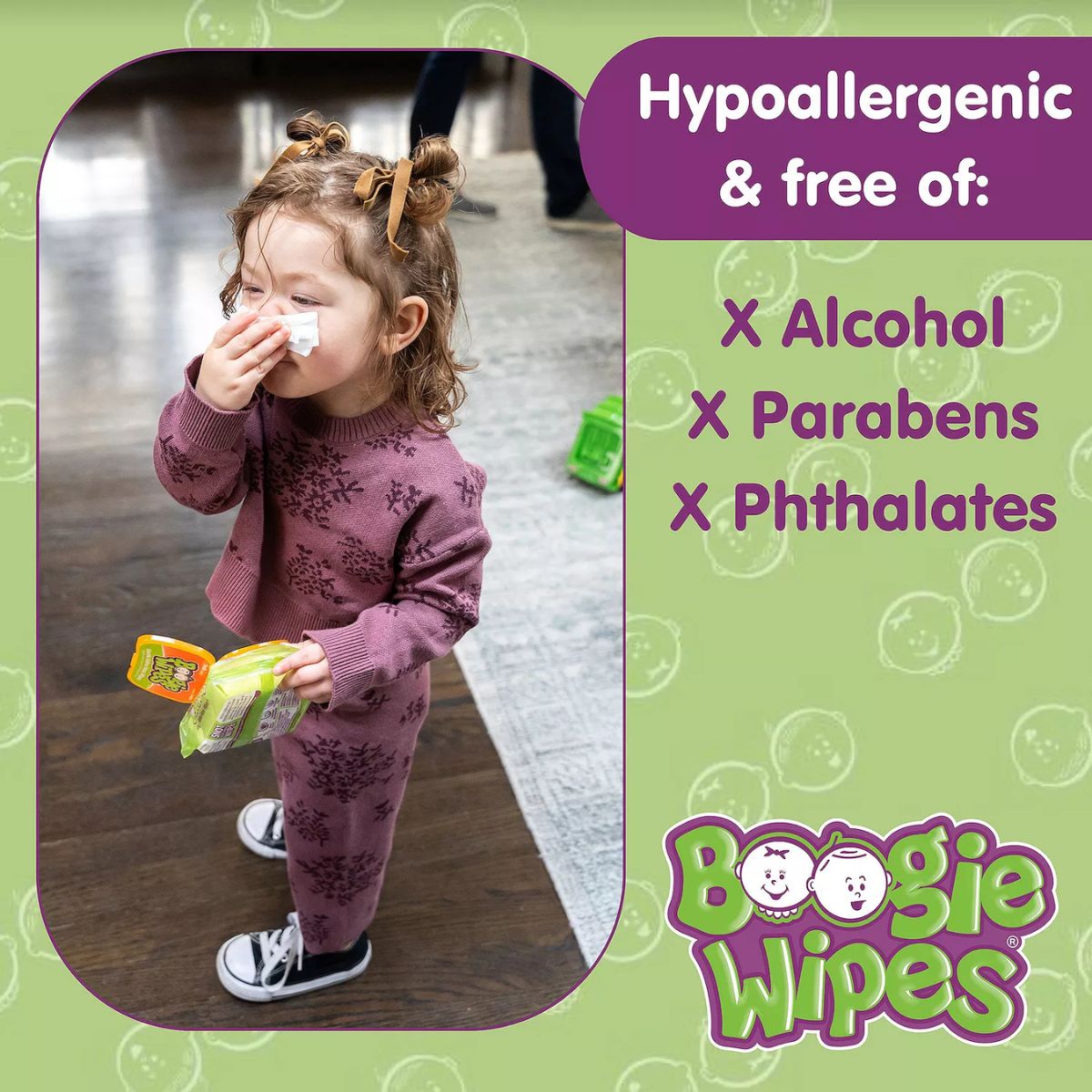 Lenços Umedecidos Com Soro Fisiológico para Nariz do Bebê Boogie Wipes Sem Perfume Com 2 Pacotes de 45 Unidades on Luna Baby Store Miami