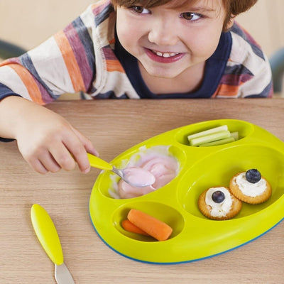 Boon Platter Edgeless Nonskid Divided Plate 3 pack - Purple/Blue/Pink