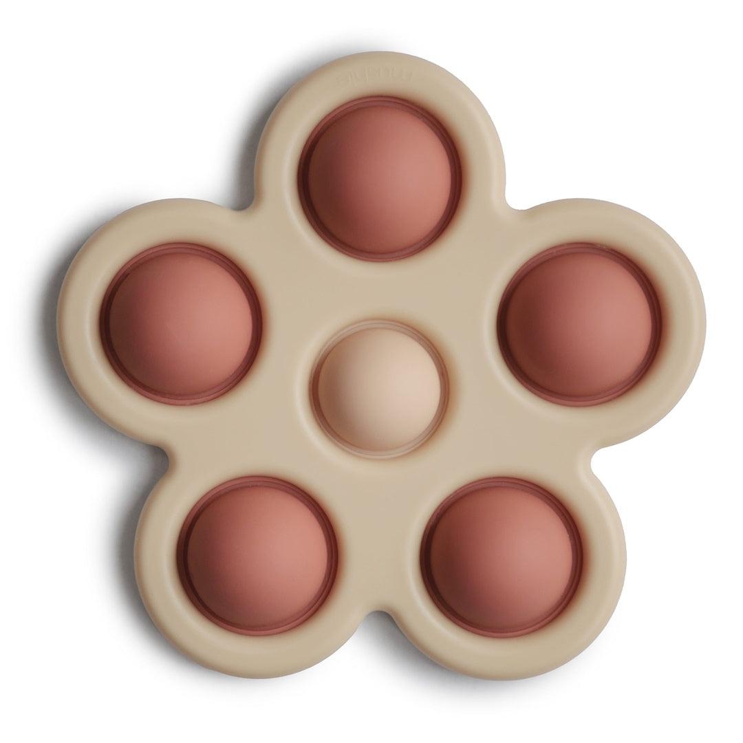 Brinquedo Para Prensar Mushie Flores Rose /Blush /Shifting Sand - Mushie Babytunes