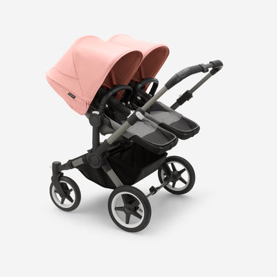 Bugaboo Donkey 5 Twin Bassinet And Stroller -  Morning Pink Canopy/Grey Melange/Graphite Chassis