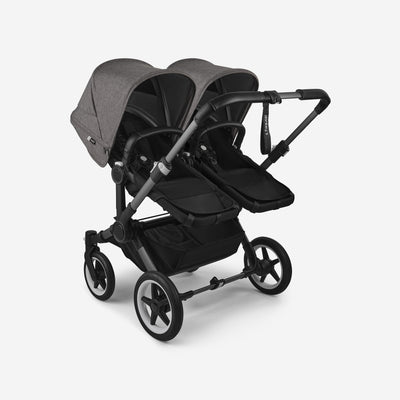 Bugaboo Donkey 5 Twin Bassinet And Stroller -  Grey Melange Canopy/Midnight Black/Graphite Chassis